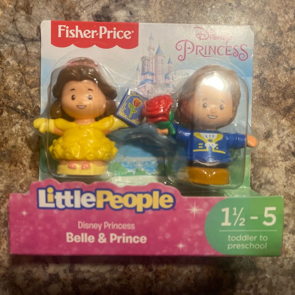 Fisher-Price Yellow and Blue Little People Dolls & Accessories belle and prince